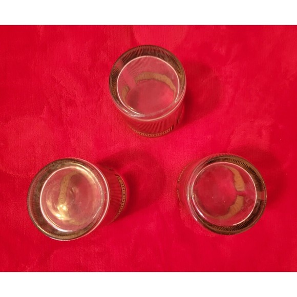 Tastesetter Low Ball/Old Fashioned Glasses Weave Knot Pattern Vintage Set of 3 - Picture 3 of 5